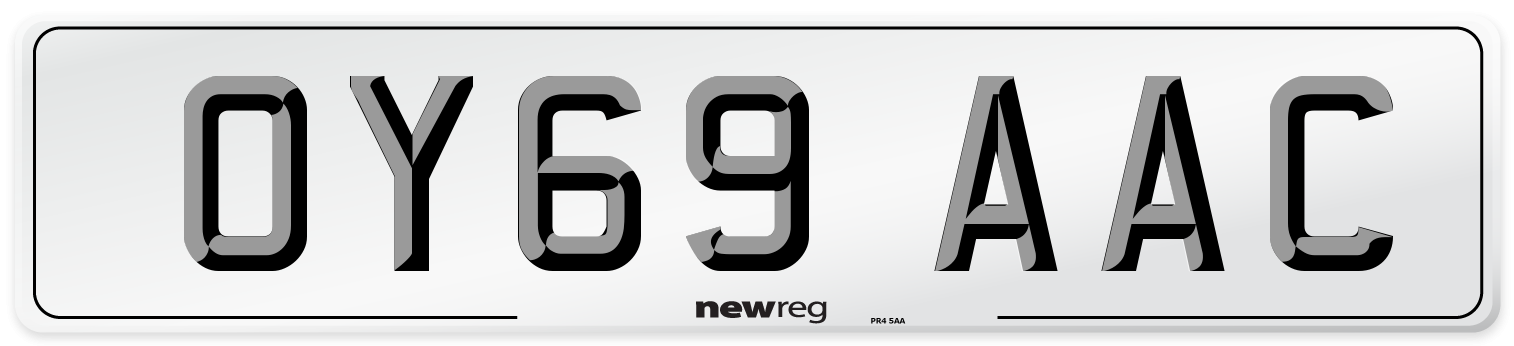 OY69 AAC Number Plate from New Reg